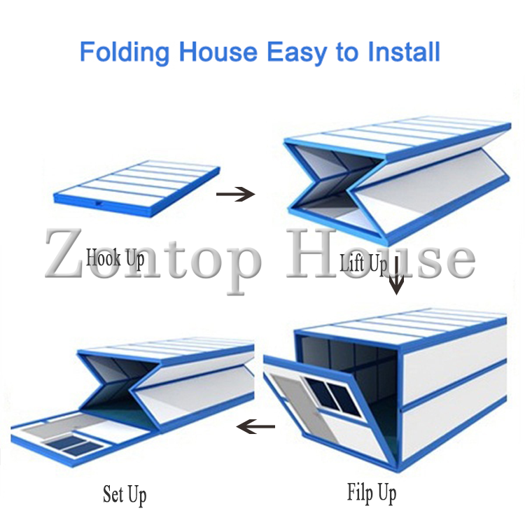 Prefabricated Folding Container House 4 Minutes Install One House Mobile Container House