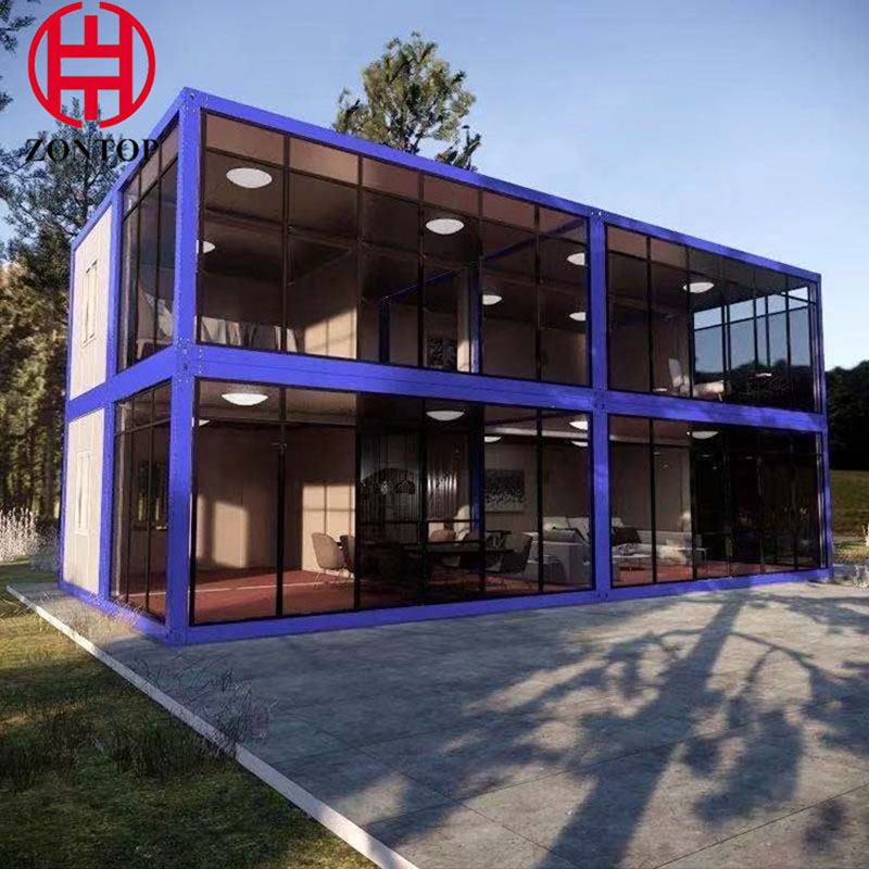 Newly Designed Light Luxury Style Large-Scale Glass Curtain Wall Light Steel Frame Modular Resort Container House